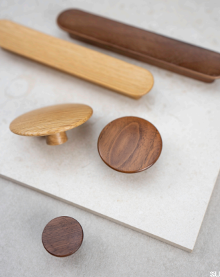 Furniture Knob Split 48 Wooden Walnut