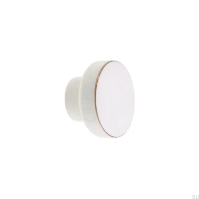 Furniture knob Simple White 40 Wooden Enamel White