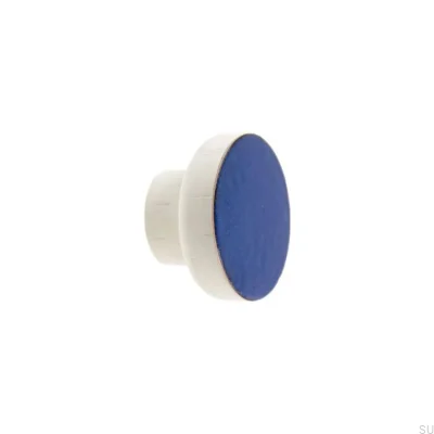 Furniture knob Simple White 40 Wooden Enamel Warm Blue