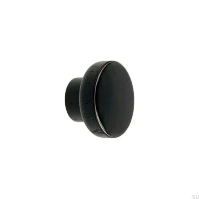 Furniture knob Simple Black 40 Wooden Enamel Black
