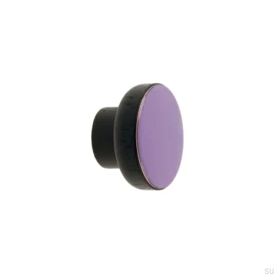 Furniture knob Simple Black 40 Wooden Enameled Violet