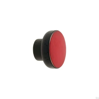 Furniture knob Simple Black 40 Wooden Enameled Red