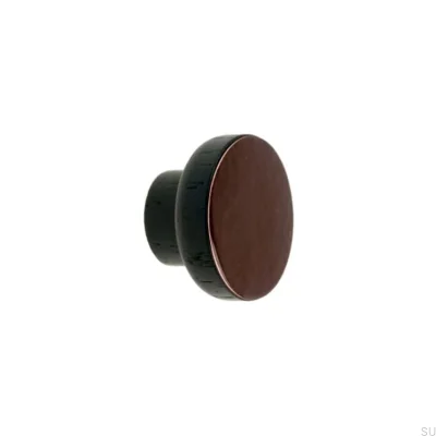 Furniture knob Simple Black 40 Wooden Enameled Dark Brown