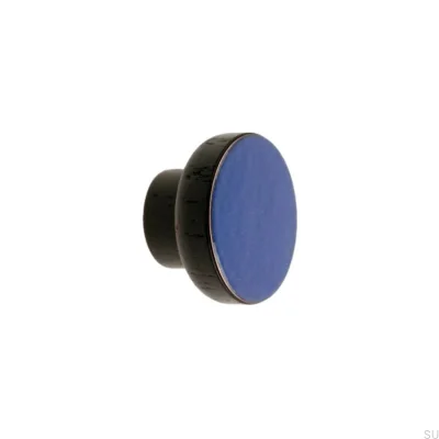 Furniture knob Simple Black 40 Wooden Enamel Warm Blue