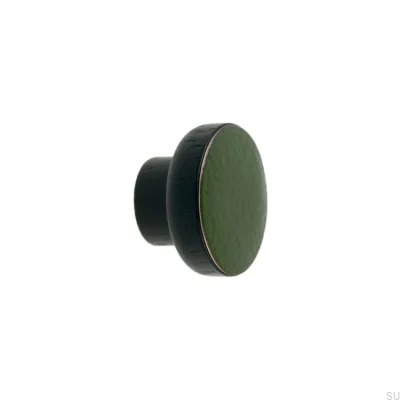 Furniture knob Simple Black 40 Wooden Enameled Dark Green