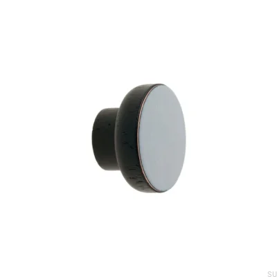 Furniture knob Simple Black 40 Wooden Enamel Light Gray