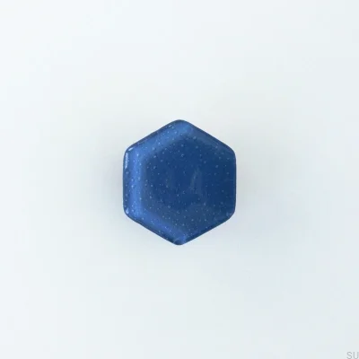 Hexagon Furniture Knob Glass Navy Blue