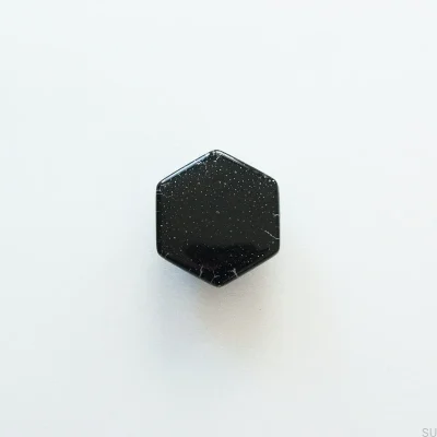 Hexagon Glass Furniture Knob Black