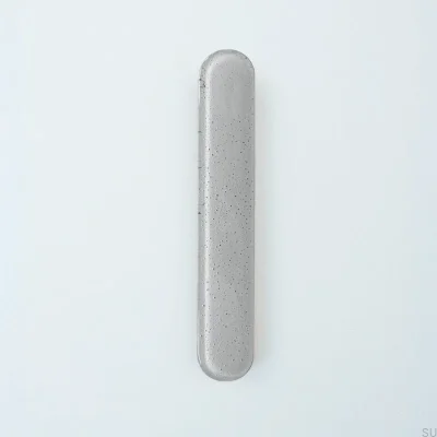 Elongated furniture handle, Round 128, Glass Gray