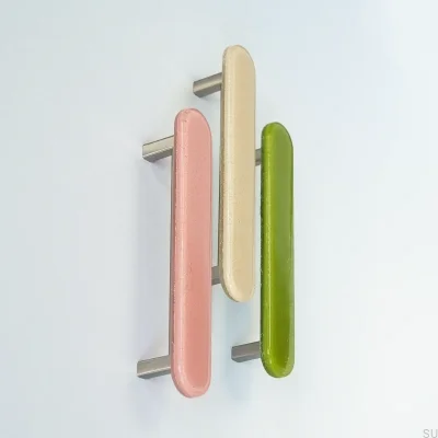 Round furniture handle, round 128, Glass, Yellow