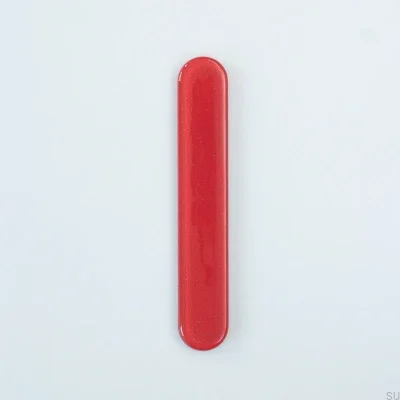 Round furniture handle, round 128, glass, red