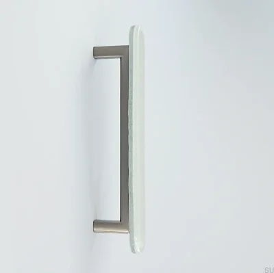 Round 128 furniture handle, glass, white