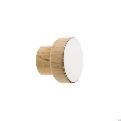 Furniture knob Simple, Wooden, Enameled, White, Oil, White