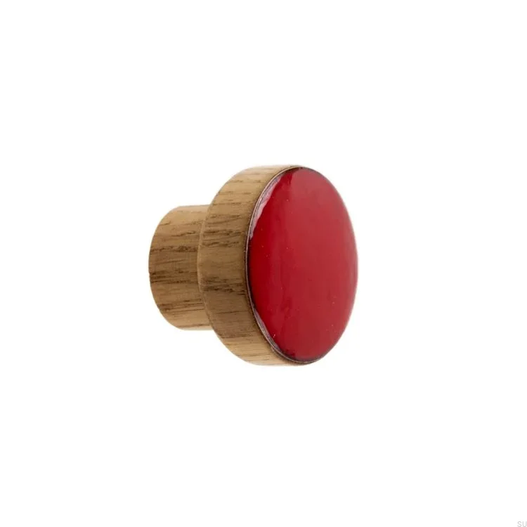 Gałki do mebli SIMPLE emaliowane 3 cm - czerwony.webp