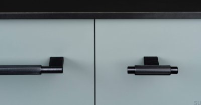 Furniture knob T-Bar Arpa Aluminum Black Brushed