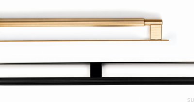 Lengthwise furniture handle with Arpa Plate 192 Aluminum Black Brushed