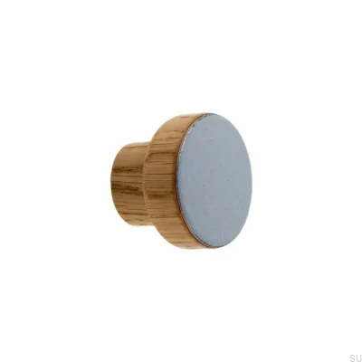Furniture knob Simple, Wooden, Enameled, Light Gray, Oil, Colorless, Semi-matt