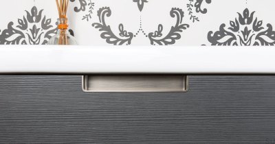 Nest 186 recessed furniture handle, brushed nickel