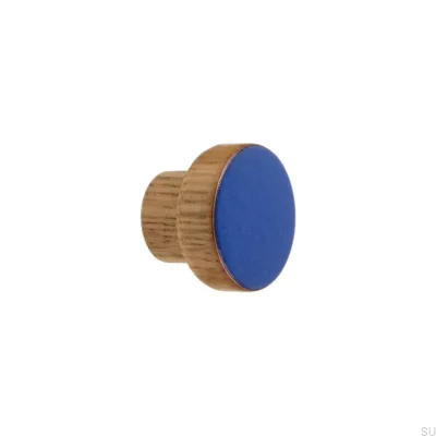 Furniture knob Simple, Wooden, Enameled, Warm Blue Oil, Colorless Semi-matt