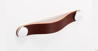 Furniture handle Flexa 128 Leather Brown with Silver