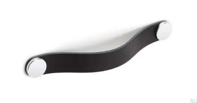 Furniture handle Flexa 160 Leather Black with Silver