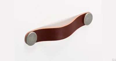 Furniture handle Flexa 128 Leather Brown with Tin