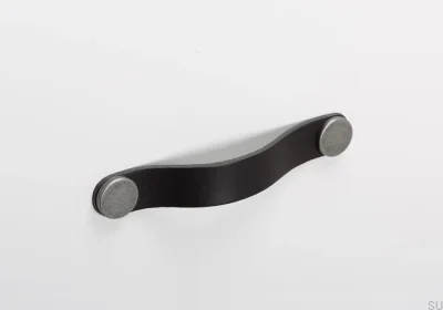 Furniture handle Flexa 160 Leather Black with Tin