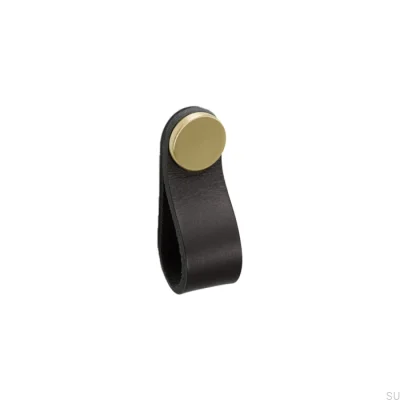Furniture handle Flexa 70 Leather Black with Gold
