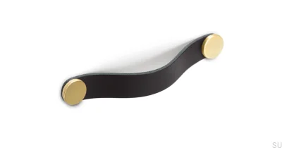 Furniture handle Flexa 128 Leather Black with Gold