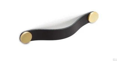 Furniture handle Flexa 160 Leather Black with Gold