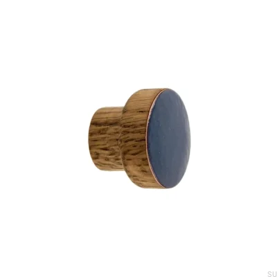 Furniture knob Simple, Wooden, Enameled, Gray-blue, Tinting Oil