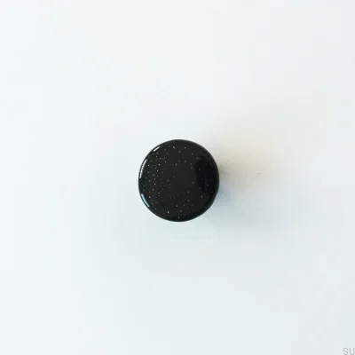 Round glass furniture knob Black