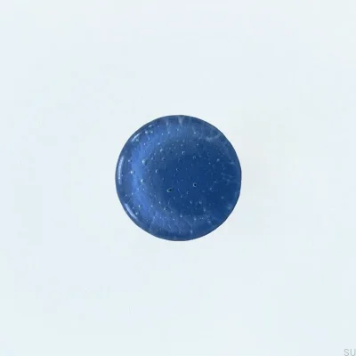 Round glass furniture knob, Indigo glass