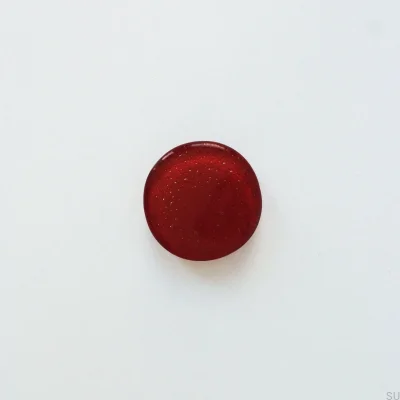 Round glass furniture knob, Burgundy color