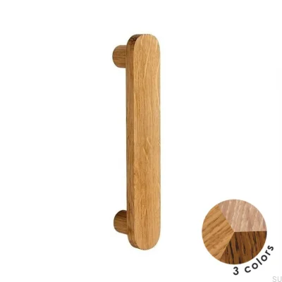 Basic Round 128 oblong furniture handle 20 - 27 Wooden Oak - Colorless Semi-matte oil