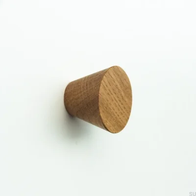 Furniture knob Basic Cone Wooden Oak 20 - 40 - Colorless Semi-matt