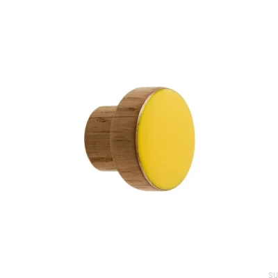 Furniture knob Simple, Wooden, Enameled, Yellow, Oil, Colorless, Semi-matt