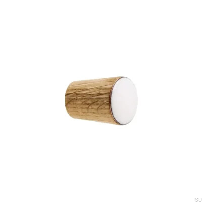 Furniture knob Simple Cone Wooden Enamel White Oil Colorless Semi-matt