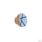 Gałki do mebli ALFABET - przykładowa gałka niebieska olej naturalny.webp