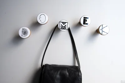 Wall hanger Wooden Alphabet Enameled Mint - Oil Colorless Semi-matte