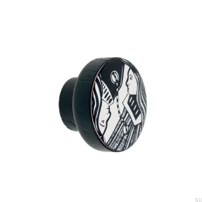 Kosmosy Wooden Black Enameled Furniture Knob