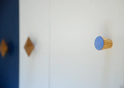 Furniture Knob Melange Wooden Red Enameled - Colorless Semi-matt Oil