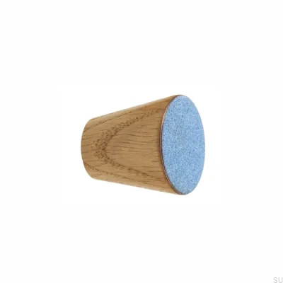 Furniture Knob Melange Wooden Blue Enamel - Oil Colorless Semi-matt