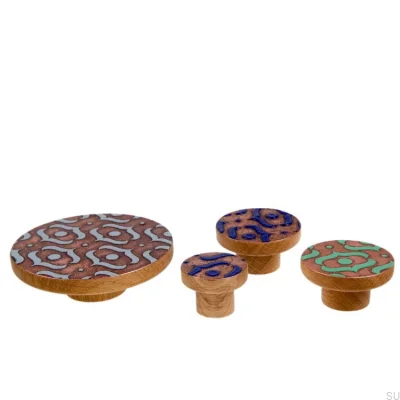 Furniture Knob Pattern I Oak Enameled Gray - Oil Colorless Gloss