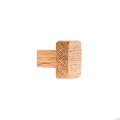 Furniture knob Just One Square Wooden - Oil Colorless Semi-matt