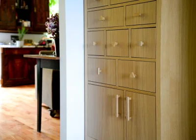 Furniture knob Just One Square Wooden - Oil Colorless Semi-matt