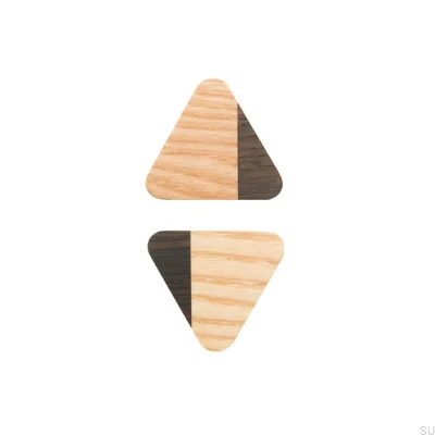 Furniture Knob Just Two Triangular Wooden Light Brown - Colorless Semi-matt Oil