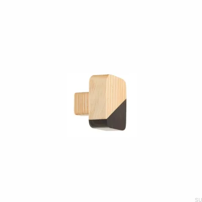 Furniture knob Just Two Square Wooden Light Brown - Colorless Semi-matt Oil