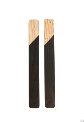 Elongated furniture handle Just Two 128 Wooden Dark Brown - Oil Colorless Semi-matte