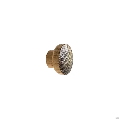 Stamp Brass Furniture Knob - Colorless Semi-matte Oil